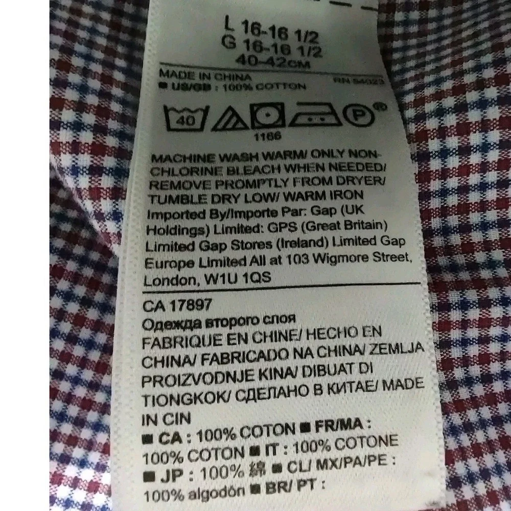 Banana Republic Dress Shirt Men's Size Large Slim Fit Collared Long sleeve Check